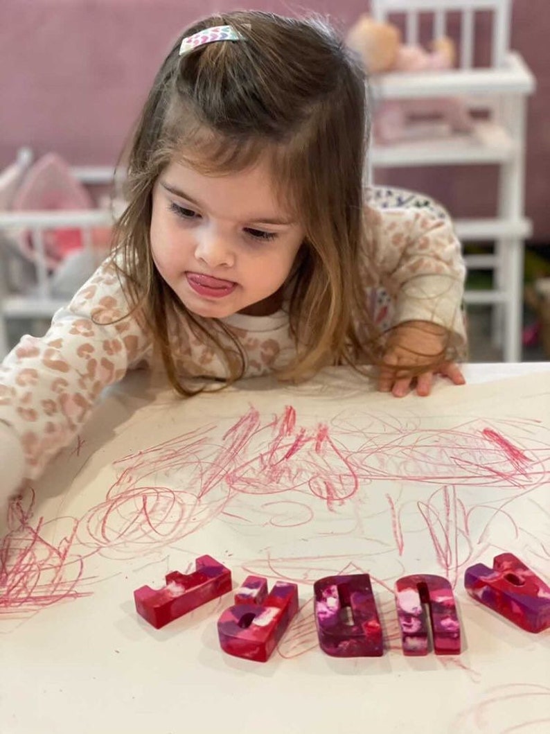 Alphabet Name Crayons Personalized Name Crayons Valentine/'s Day Valentine/'s Day Heart Crayons Kids Birthday Crayons Kids Name Crayons