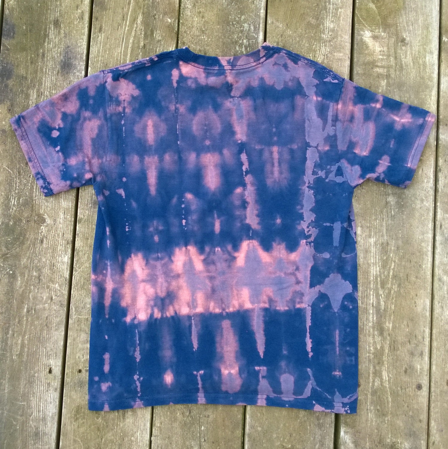 Hand Bleached Tshirt Girls Kids Medium Dark Blue & Dusty Etsy