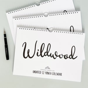 SALE Wildwood undated 12 Month A4 Calendar  - Monthly Wall Calendar - Mid year start any month planner