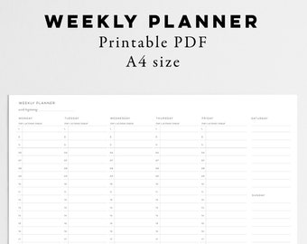 A4 Weekly Planner Printable: Modern Organizer (PDF Download)