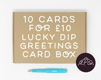 A Box of Surprises - Our Lucky Dip Greetings Card Box for Every Occasion! 10 Cards for 10 pounds - Mixed Box of Cards