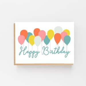 Alles Gute zum Geburtstag Karte, Ballon-Karte, Geburtstagskarte für jedes Alter - einfache Geburtstagskarte