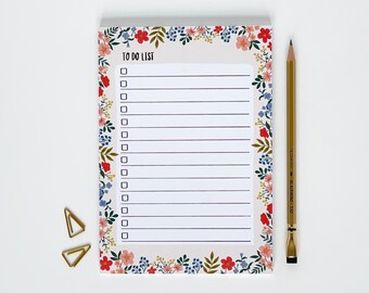 Floral To-Do Liste Notizblock: Tagesplaner Schreibtischunterlage