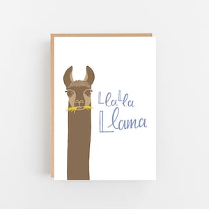 La La Llama card - Llama Card - Greeting card - Blank Card - Animal Card - Note Card