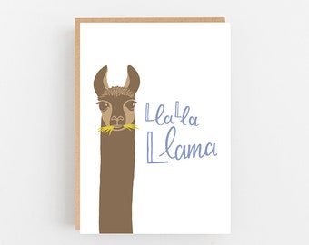 La La Llama card - Llama Card - Greeting card - Blank Card - Animal Card - Note Card