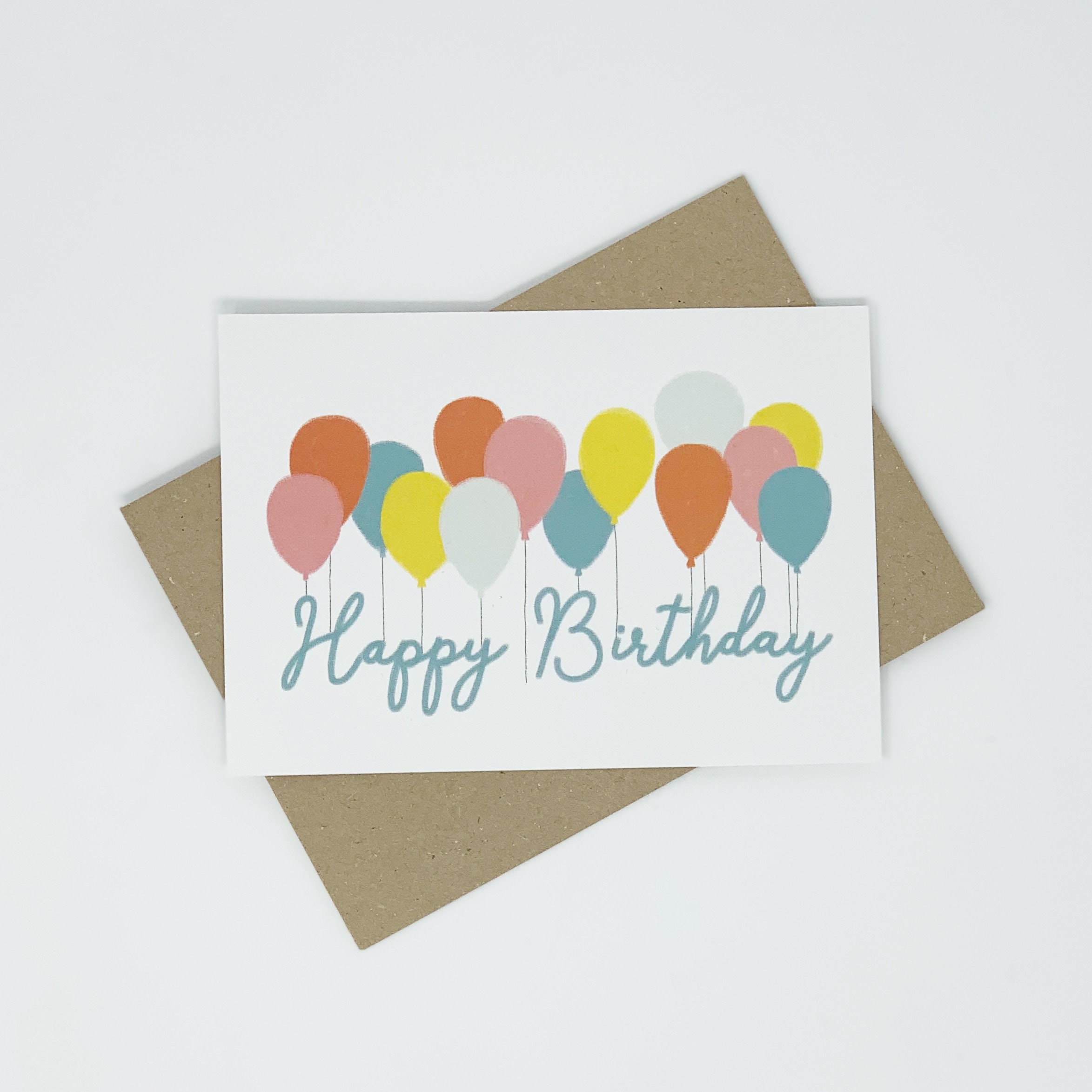 Happy Birthday Card Balloon Card Birthday Card for Any Age - Etsy