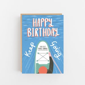Voor de waterliefhebbers: eigenzinnige paddleboard-verjaardagskaart - Vier het buitenleven met een paddleboard-verjaardagskaart