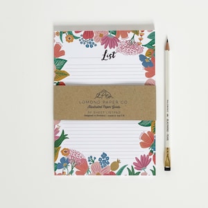 A5 Floral List Pad