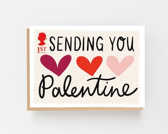 Sending You Love Palentine - Friendship card - Illustrated Card - BFF Card - Galentine Card