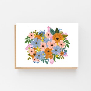 Bunte weiße Blumen Blanko Grußkarte
