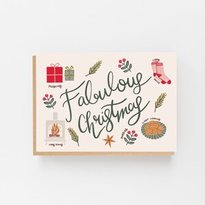 Cartão de Natal fabuloso - Cartão de Natal ilustrado - Conjunto de cartões de Natal