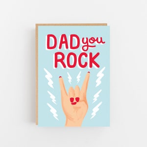 Meilleure façon de montrer l'amour à votre père mélomane | Papa vous rock carte | Carte de fête des pères illustrée | Meilleure carte papa | Papa mélomane CarY