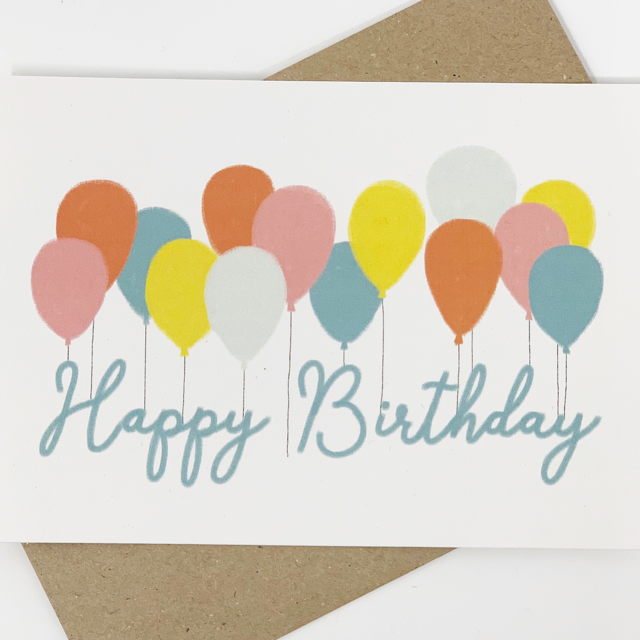 Happy Birthday Card Balloon Card Birthday Card for Any Age - Etsy