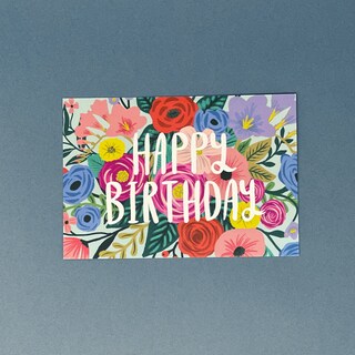WBdesignz Biglietto Di Auguri Di Compleanno Floreale - Formato DIN A6, Carta Premium 300g/m², Con Busta In Carta Kraft, Design Elegante