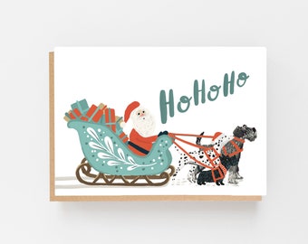 Sleigh & Dogs - Ho Ho Ho Christmas Card