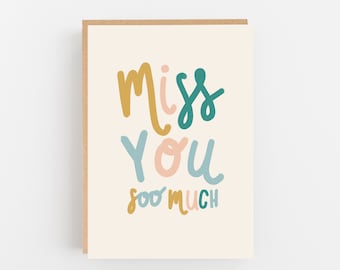 Miss you so much - Miss You Card - Card for Friend - Thinking of You Card
