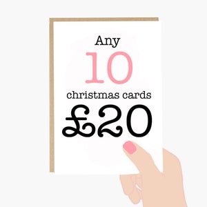 Wählen Sie 10 Weihnachtskarten - skurrile illustrierte Karten - Wunderschöne illustrierte Karten von Lomond Paper Co