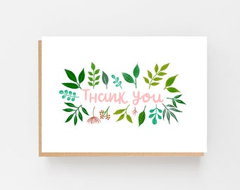 Thank You Card With Leaf Design