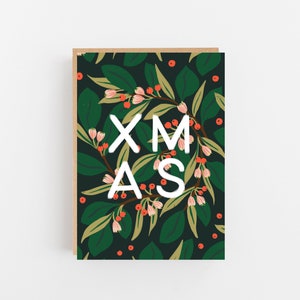 Carte de Noël de Noël - Carte de Noël botanique - Cartes de Noël écologiques - Sans plastique - Carte non religieuse
