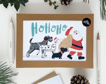 Dogs Ho Ho Ho Christmas Card Set of 8 Cards Boxed - Set of 8 Cards Boxed - Christmas Card Pack x 8 - Christmas Card Set of 8 - Charity Cards