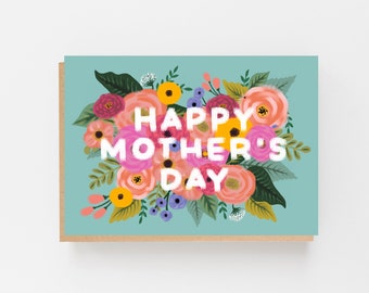 Floral Mother&#39;s Day Card: Vintage Gouache Design