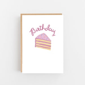 Carte de gâteau d'anniversaire - Carte de tranche de gâteau - Joyeux anniversaire - Carte de gâteau - Anniversaire