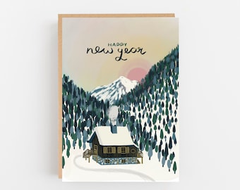 Portrait de montagnes de bonne année