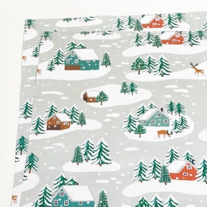 Little Log Cabins in the Snow Recyclable Wrapping Paper Set Eco Friendly Gift Wrap & Tags image 4