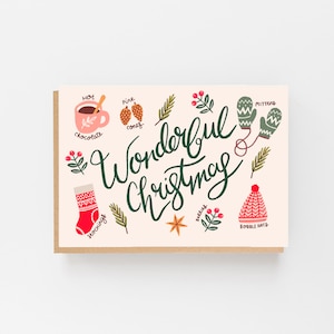 Maravillosa tarjeta de Navidad - tarjeta de Navidad ilustrada - juego de tarjetas de Navidad