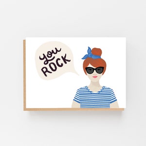 Carte You Rock - Carte Best Friend - Carte motivation - Votre meilleure carte - Carte de voeux - Carte d’amitié - Carte BFF