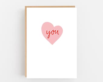 Express Your Love with Our You Love Card - Perfect for Valentine's Day Show Your Affection with our Pink Heart You Card