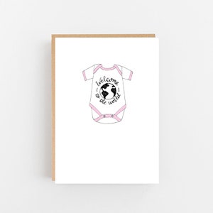 Baby Girl « Bienvenue dans le monde » rose bébé grandir carte