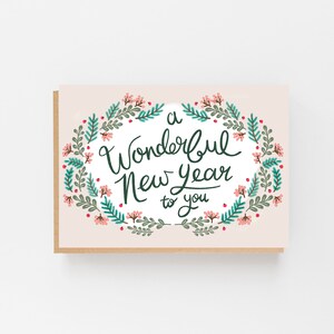 Un maravilloso Año Nuevo para usted - Tarjeta de Navidad ilustrada - Juego de tarjetas de Navidad