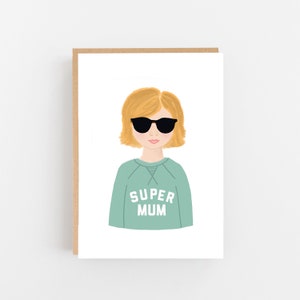 Super Mum - Cartão de Dia das Mães - Cartão de aniversário para mamãe - Melhor cartão de mamãe