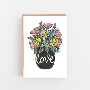 Invia il tuo messaggio sincero con questo splendido biglietto con fiori d'amore - Invia il tuo affetto con stile - Perfetto per ogni occasione