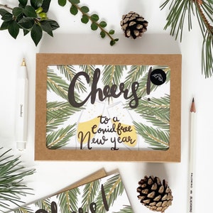 Tarjetas de Año Nuevo Gratis Covid - pack de 8 tarjetas - Juego de tarjetas de Navidad ilustradas de 8 - Tarjetas de caridad - Eco friendly