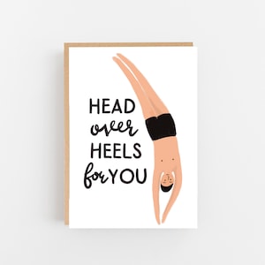 Head Over Heels For You - Carte de natation pour garçon - Carte d'amour - Carte de vœux luxueuse