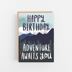 Adventure Awaits: Feiern Sie mit unserer Mountain Lover Birthday Card - Senden Sie Geburtstagswünsche mit einem umweltfreundlichen Touch