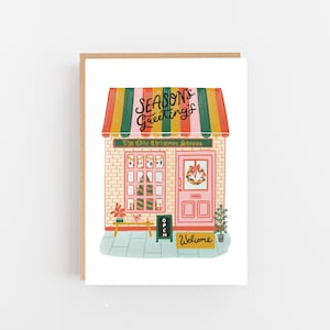 Tarjeta de Navidad - Tarjeta de caridad - Olde Christmas Shoppe - Saludos de la temporada