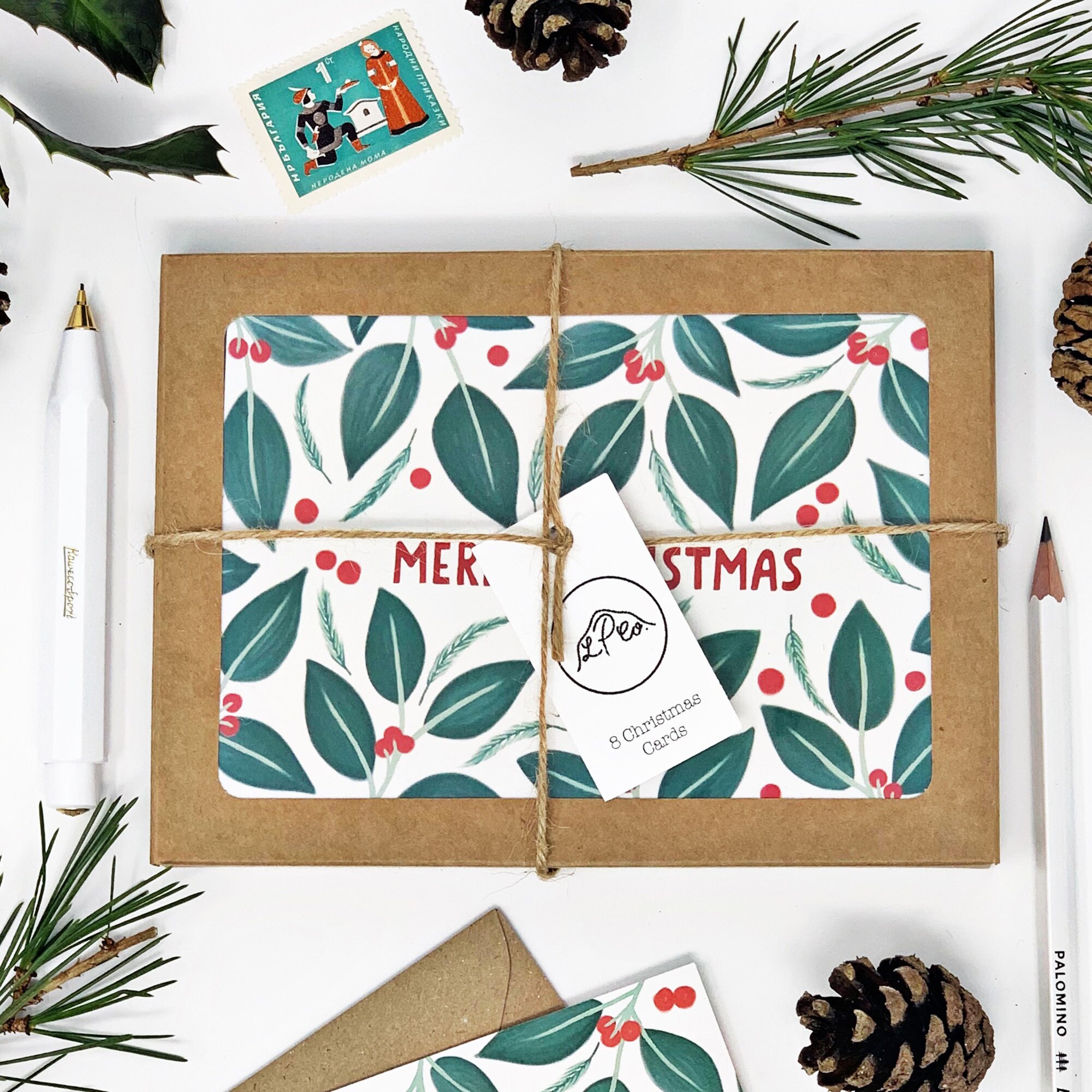 Christmas AQUA Mistletoe Recyclable Wrapping Paper Set AQUA Eco Friendly  Gift Wrap & Tags 