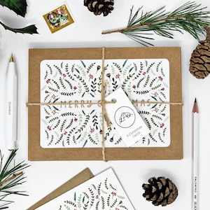 Conjunto de 8 tarjetas navideñas con motivos navideños - Paquete de 8 tarjetas navideñas ilustradas - Tarjetas ecológicas - Tarjetas de caridad