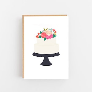 Carte de gâteau - carte de gâteau de mariage - carte de gâteau - carte de félicitations - carte de jour de mariage -