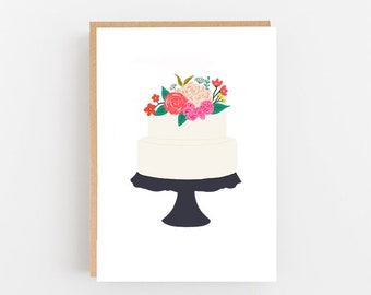 Cake Card - Wedding Cake Card - Cake Card - Congrats Card - Wedding Day Card -