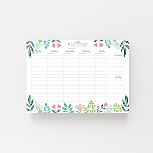 SALE Weekly Planner - A4 planner - Daily Organiser - Weekly Agenda - Planner Notepad - Desk Pad - Desk Planner