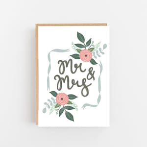 Herr & Frau Hochzeitskarte - Blumen Hochzeitskarte