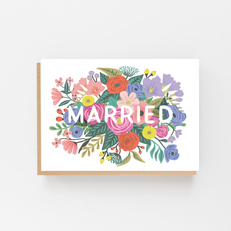 Married Card Married Floral Wedding card Wedding card
