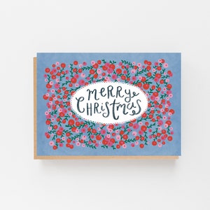 Merry Christmas Red & Pink Berries Multipack Card Set x 8 Christmas Card Pack x 8 Christmas Card Set of 8 Charity Cards image 4