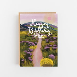 Cartão Parabéns para você - Heather no pôr do sol