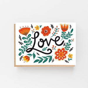 Love Folk Card - Valentines Card - Anniversary Card - Love Card - Friendship Card - Illustrated Card