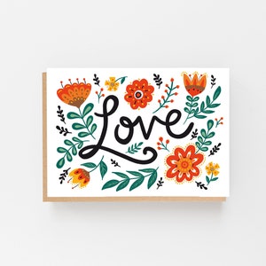 Liebe-Folk-Karte - Valentinstag-Karte - Jahrestags-Karte - Liebe-Karte - Freundschaftskarte - illustrierte Karte